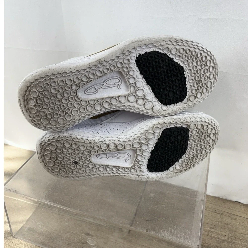 Nike PG 3 White Metallic Gold Speckled Basketball Shoes AV7928-991 Kids Size 7Y‎